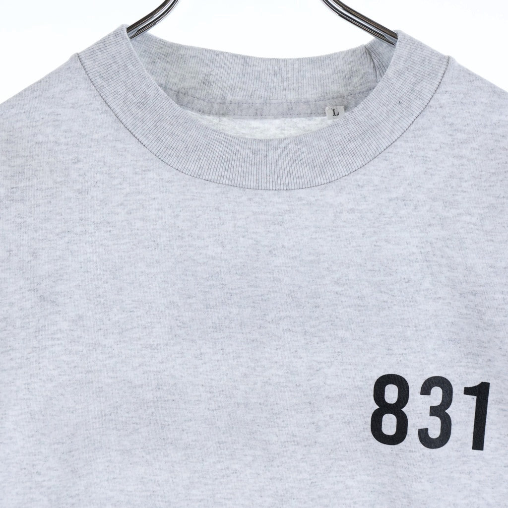 LANE BY BROCHURE(レーンバイブローシュアー) LANE BY 831 TEE ロゴプリントTシャツ グレー