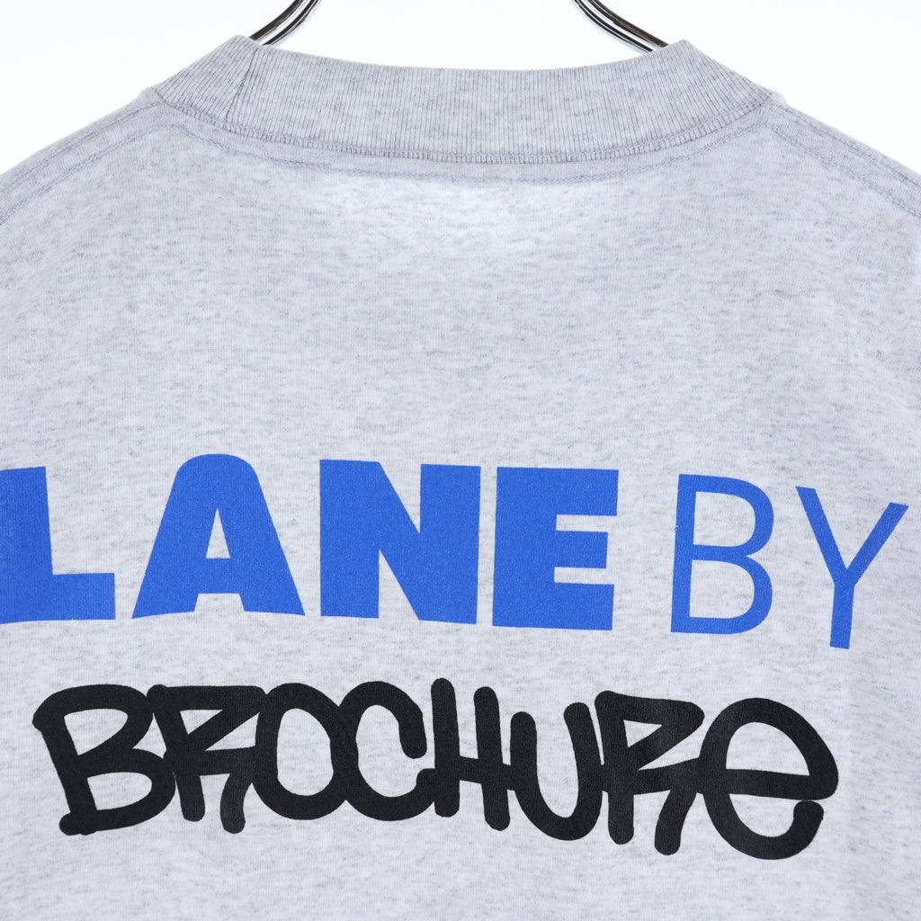 LANE BY BROCHURE(レーンバイブローシュアー) LANE BY 831 TEE ロゴプリントTシャツ グレー