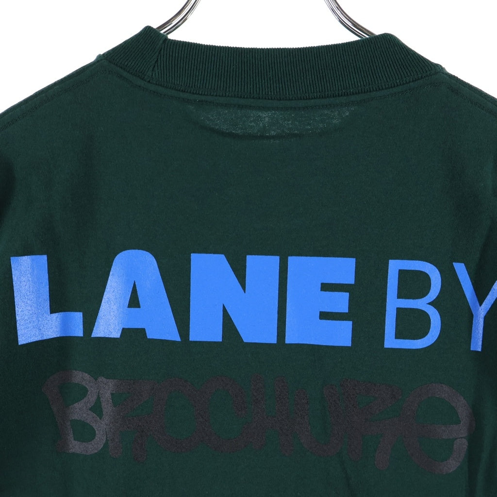 LANE BY BROCHURE(レーンバイブローシュアー) LANE BY 831 TEE ロゴプリントTシャツ グリーン