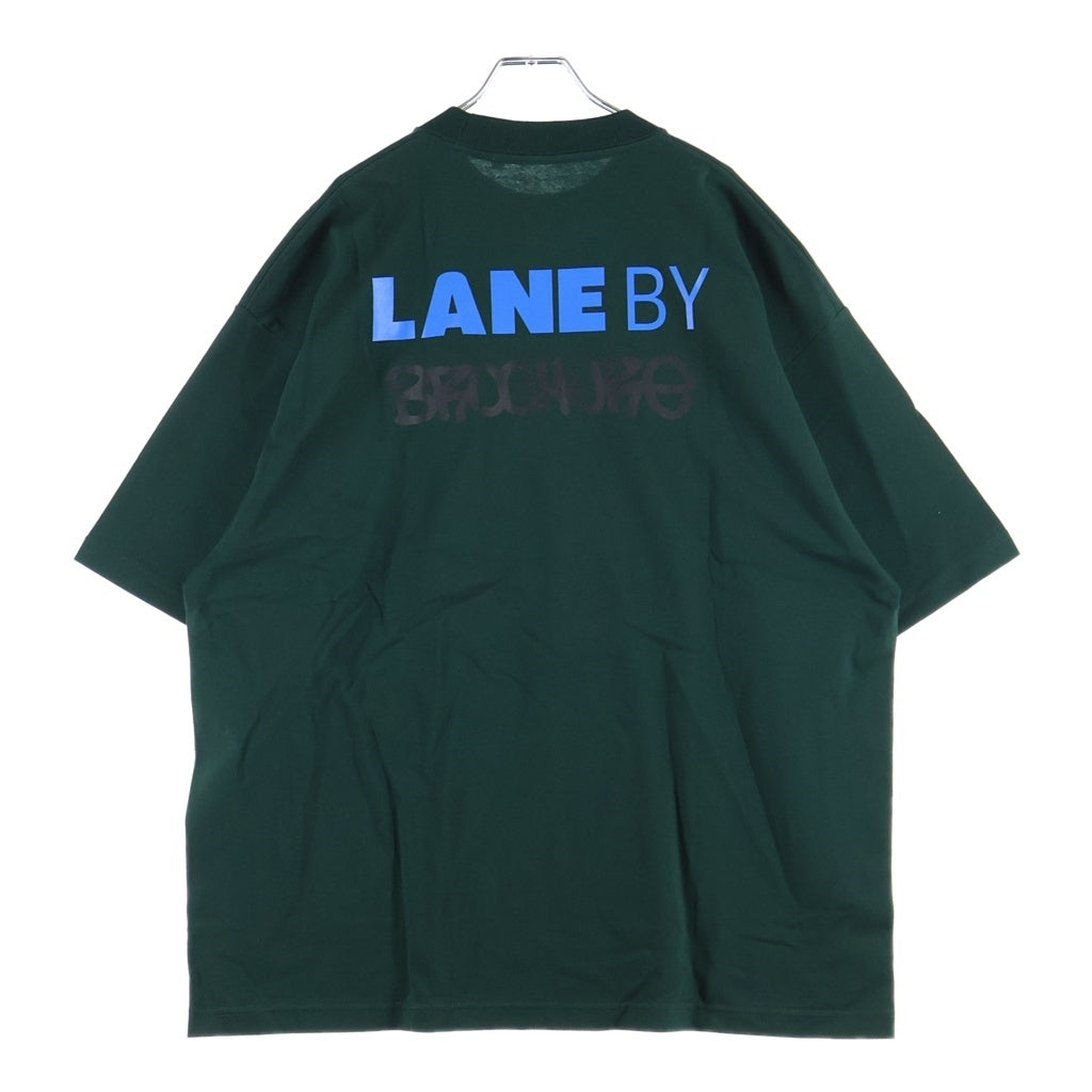 LANE BY BROCHURE(レーンバイブローシュアー) LANE BY 831 TEE ロゴプリントTシャツ グリーン