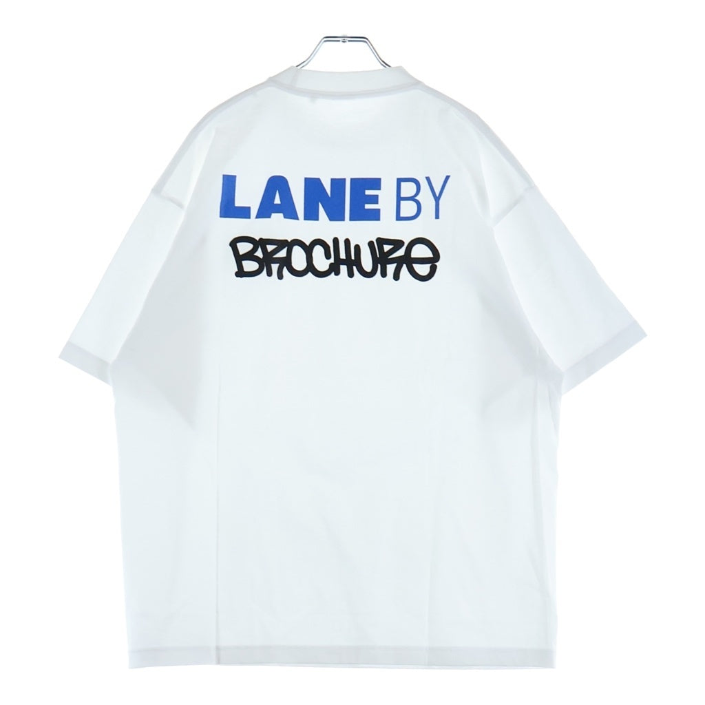 LANE BY BROCHURE(レーンバイブローシュアー) LANE BY 831 TEE ロゴプリントTシャツ ホワイト