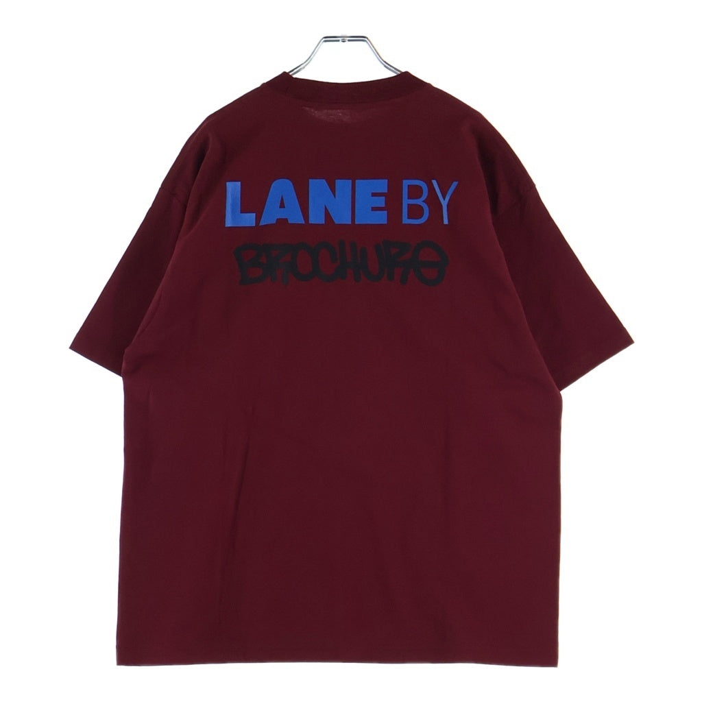 LANE BY BROCHURE(レーンバイブローシュアー) LANE BY 831 TEE ロゴプリントTシャツ バーガンディ