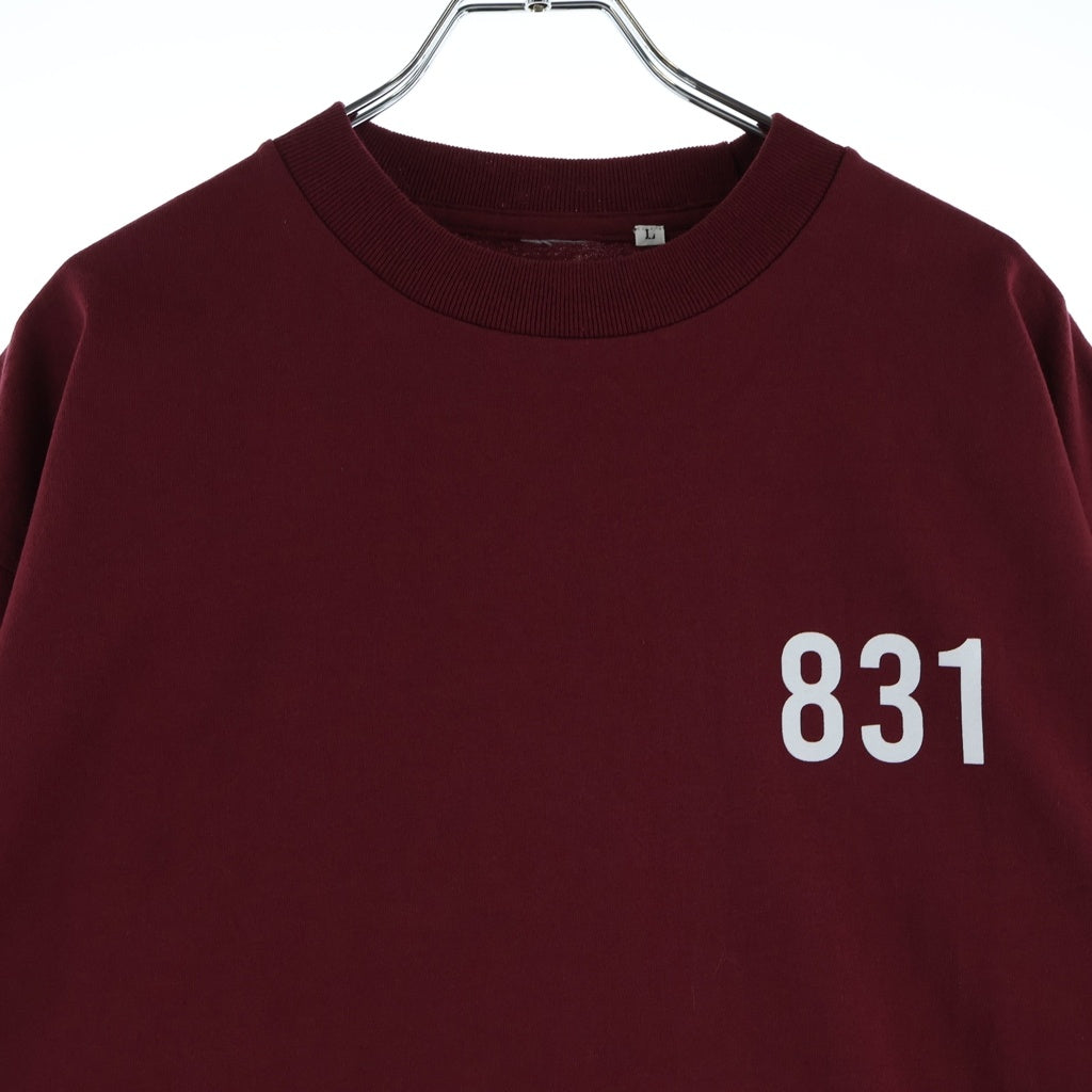 LANE BY BROCHURE(レーンバイブローシュアー) LANE BY 831 TEE ロゴプリントTシャツ バーガンディ