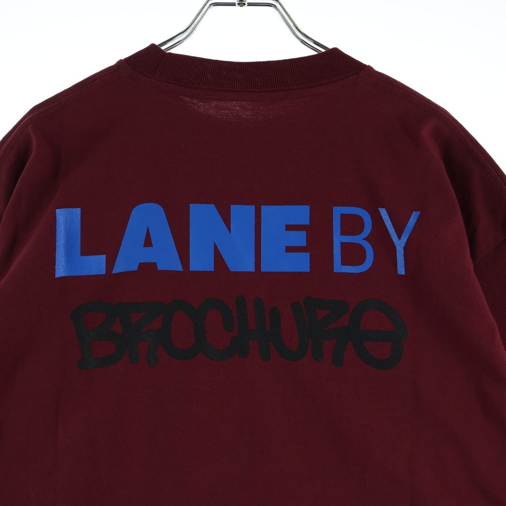 LANE BY BROCHURE(レーンバイブローシュアー) LANE BY 831 TEE ロゴプリントTシャツ バーガンディ