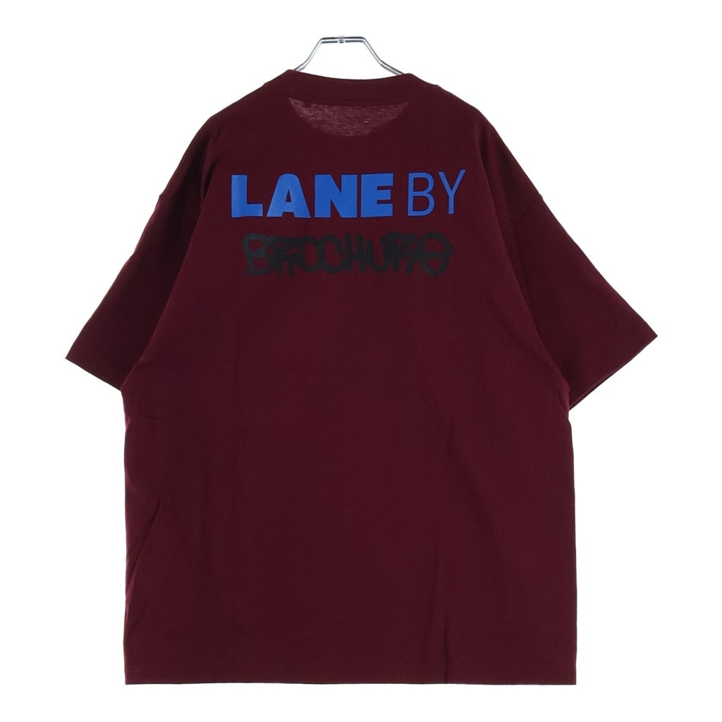 LANE BY BROCHURE(レーンバイブローシュアー) LANE BY 831 TEE ロゴプリントTシャツ バーガンディ