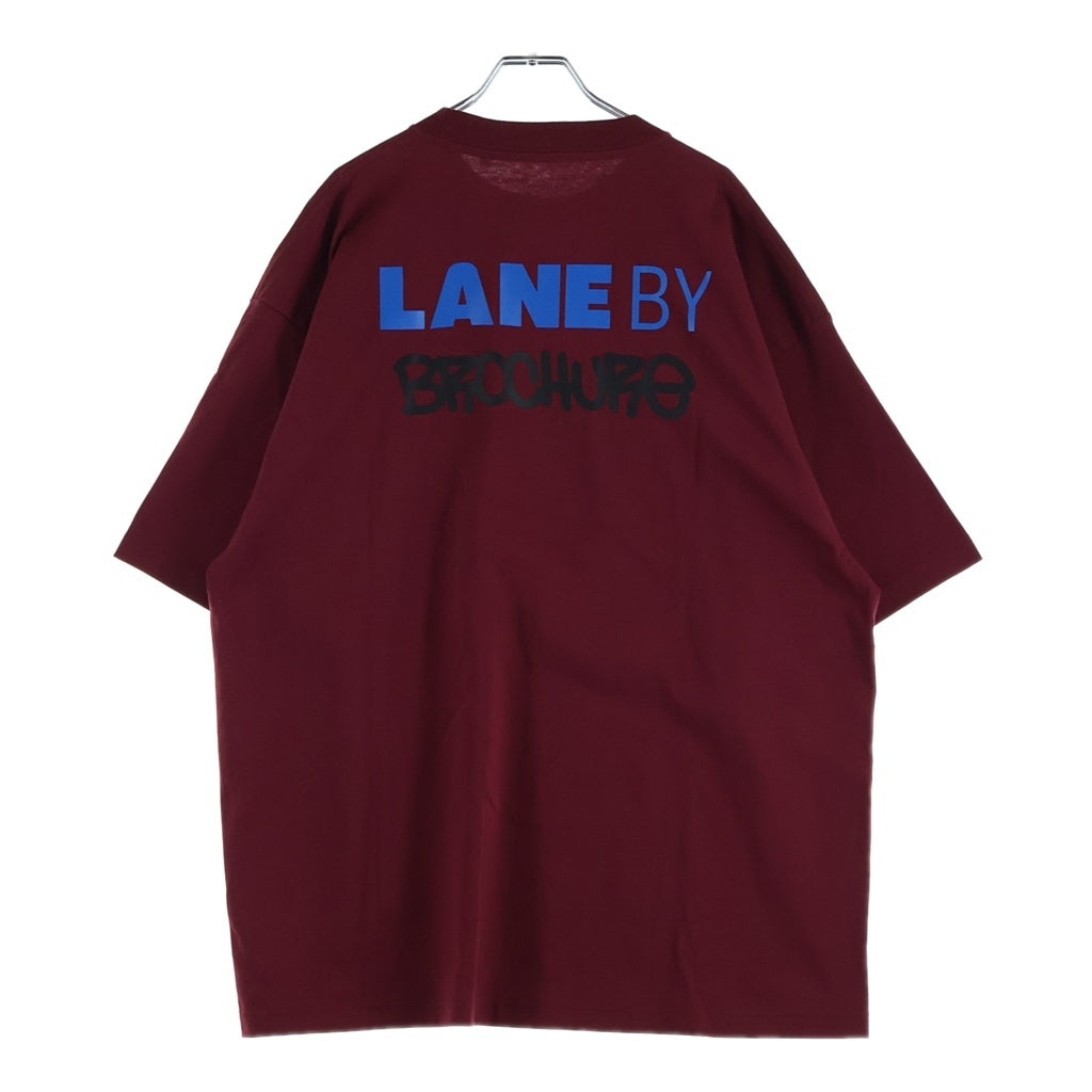 LANE BY BROCHURE(レーンバイブローシュアー) LANE BY 831 TEE ロゴプリントTシャツ バーガンディ