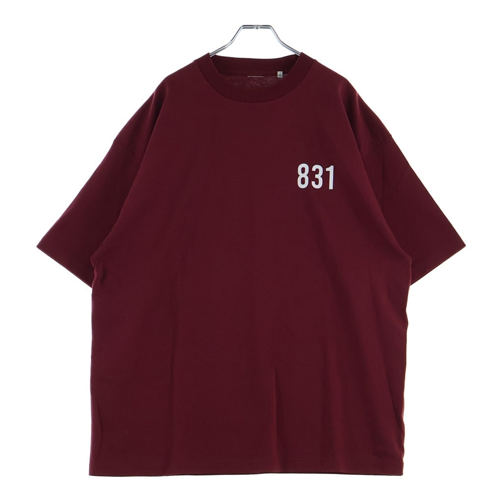 LANE BY BROCHURE(レーンバイブローシュアー) LANE BY 831 TEE ロゴプリントTシャツ バーガンディ