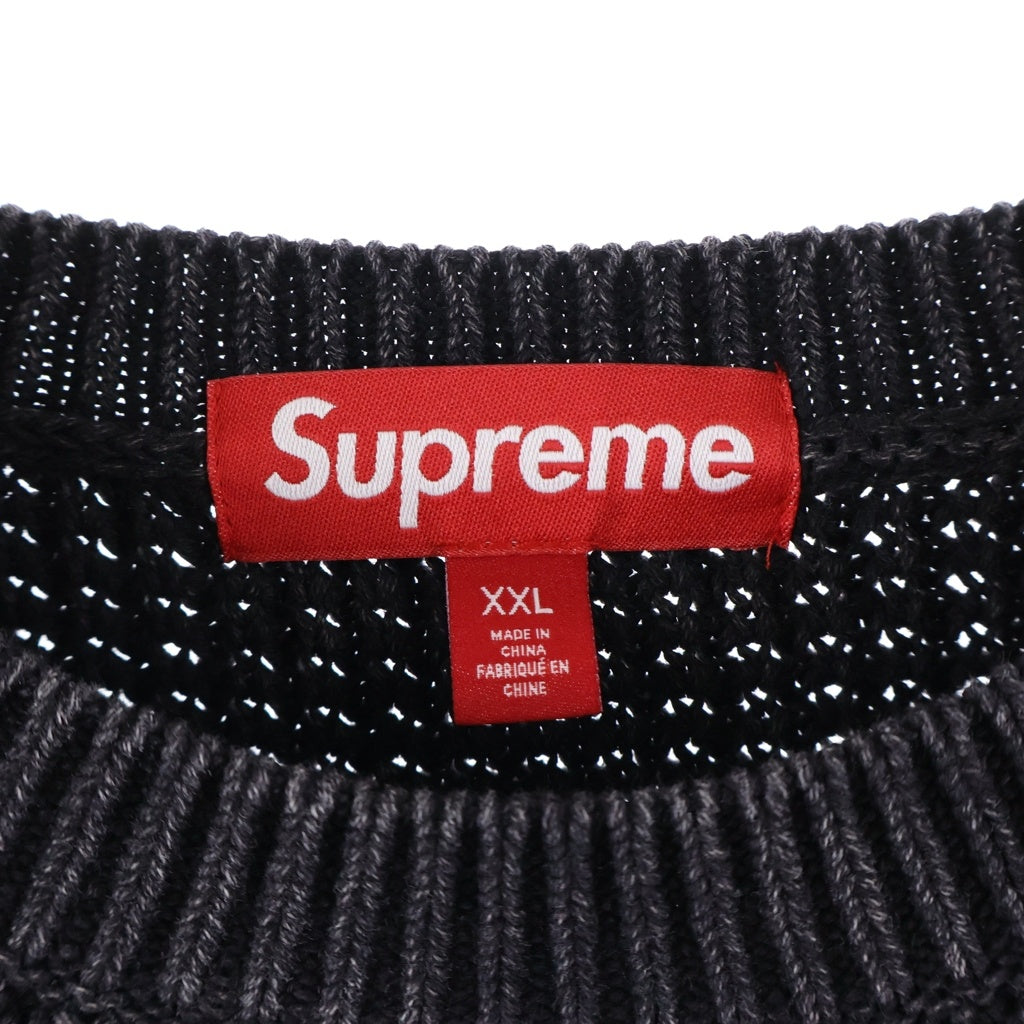 SUPREME(シュプリーム) 26SS Washed Small Box Waffle Sweater ウォッシュド スモールボックスロゴ ワッフルニットスウェット セーター ブラック