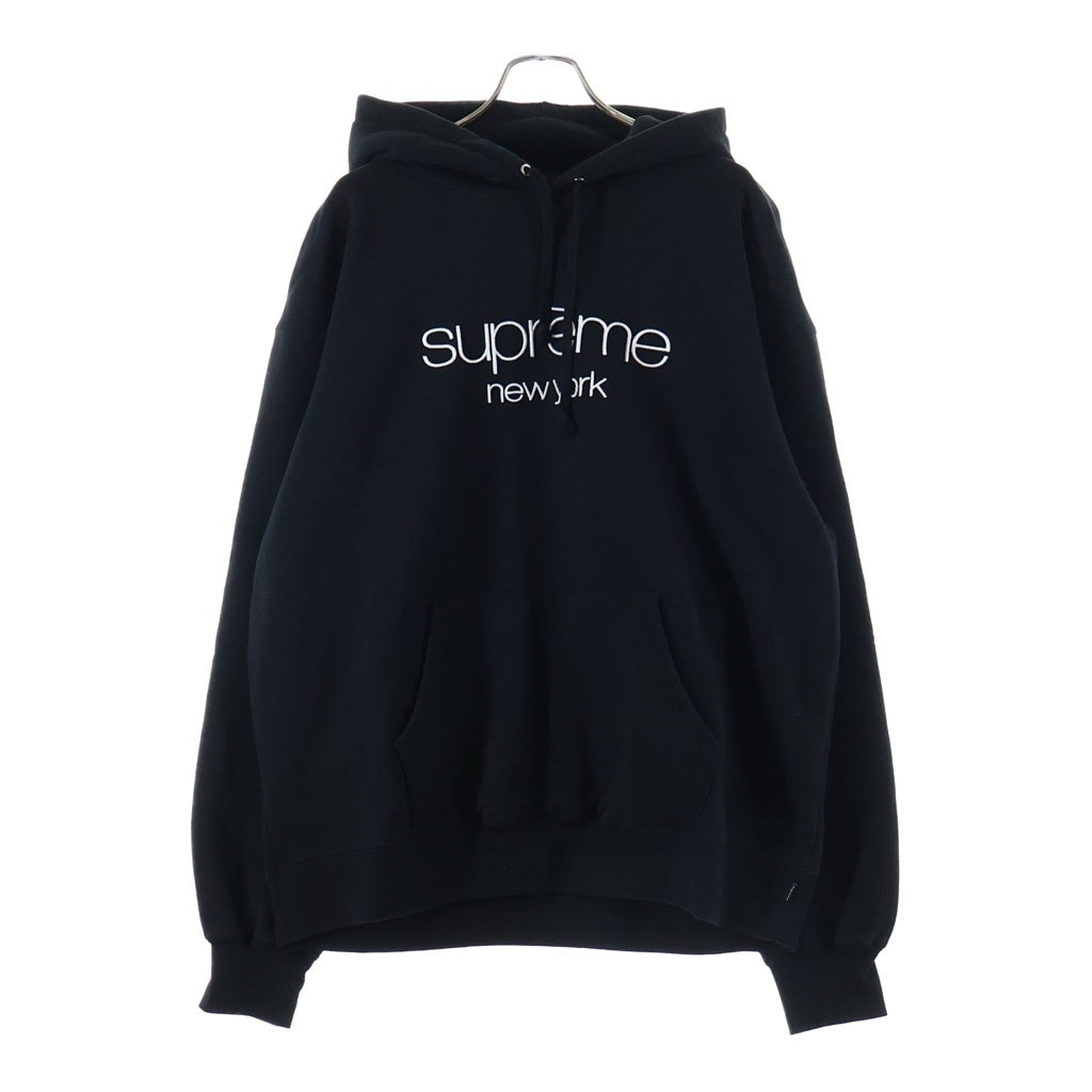 SUPREME(シュプリーム) 26SS Classic Logo Hooded Sweatshirt クラシックロゴエンブロイダリー フーデッドスウェットシャツ パーカー ブラック