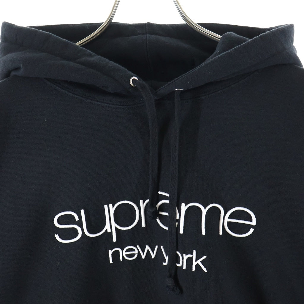 SUPREME(シュプリーム) 26SS Classic Logo Hooded Sweatshirt クラシックロゴエンブロイダリー フーデッドスウェットシャツ パーカー ブラック