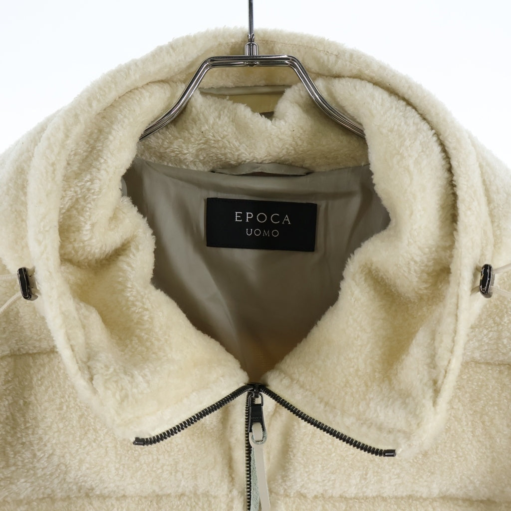 NO BRAND(ノーブランド) EPOCA UOMO エポカ ウォモ Safari Lounge 別注 切り替え ボアコンビダウン ブルゾン アイボリー