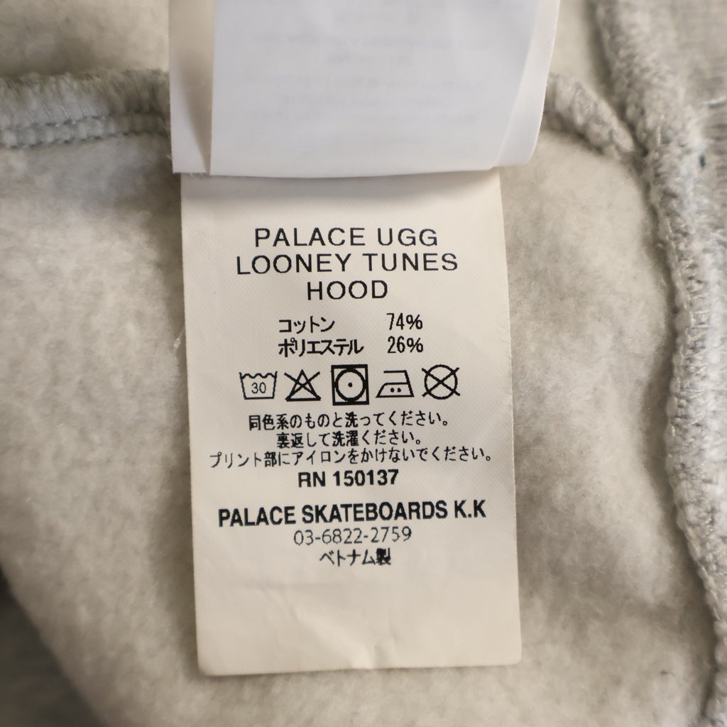 Palace Skateboards(パレススケートボーズ) 25AW ×UGG ×LOONEY TUNES HOOD アグ ルーニーテューンズ 両面キャラ刺繍 プルオーバースウェットパーカー フーディー グレー