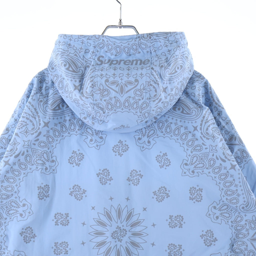 SUPREME(シュプリーム) 26SS Reflective Bandana Anorak リフレクティブバンダナアノラック ハーフジップ フーデッドナイロンジャケット ブルー