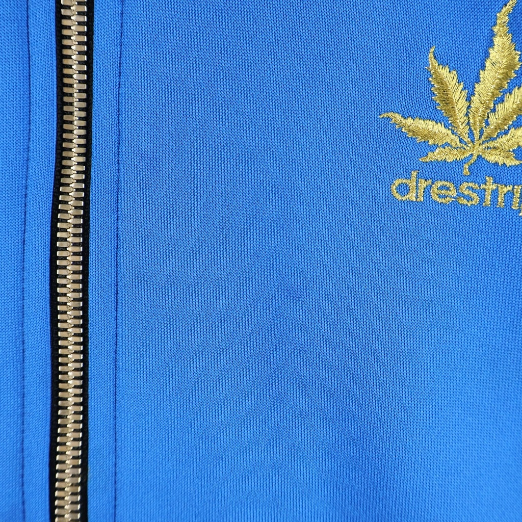 drestrip(ドレストリップ) ボタニカルパターン ロゴエンブロイダリー ジップアップトラックジャケット ブルー HSJ-05