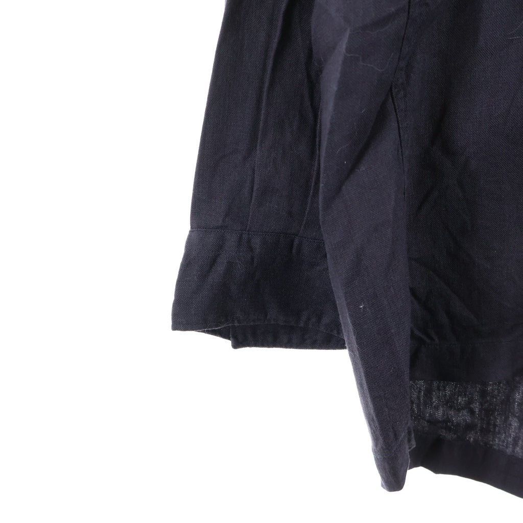 RAKINES(ラキネス) 25SS RAYON LINEN OXFORD-DANNY レーヨン リネン混 オックスフォード ダニー長袖シャツ ブラック 13S25HN288S
