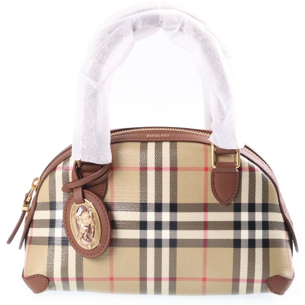 BURBERRY(バーバリー) MINI PRIMROSE BAG ミニ プリム ローズ 2WAY レザー チェック柄 ハンドバッグ ブラウン 81290771 レディース