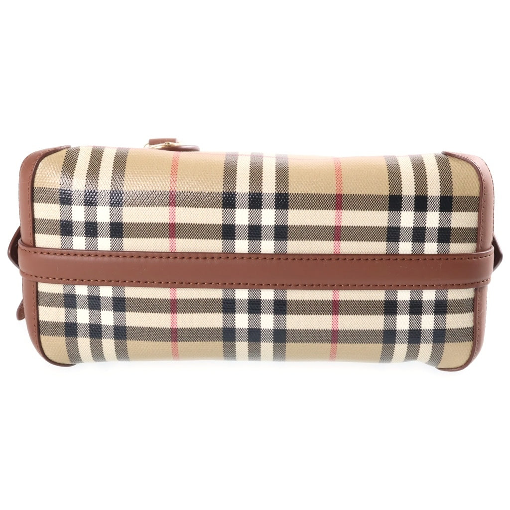 BURBERRY(バーバリー) MINI PRIMROSE BAG ミニ プリム ローズ 2WAY レザー チェック柄 ハンドバッグ ブラウン 81290771 レディース