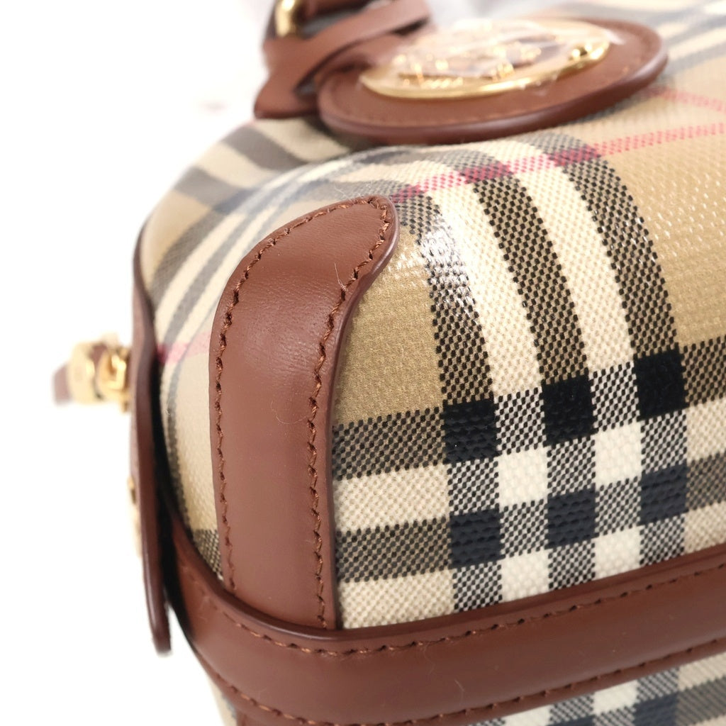 BURBERRY(バーバリー) MINI PRIMROSE BAG ミニ プリム ローズ 2WAY レザー チェック柄 ハンドバッグ ブラウン 81290771 レディース