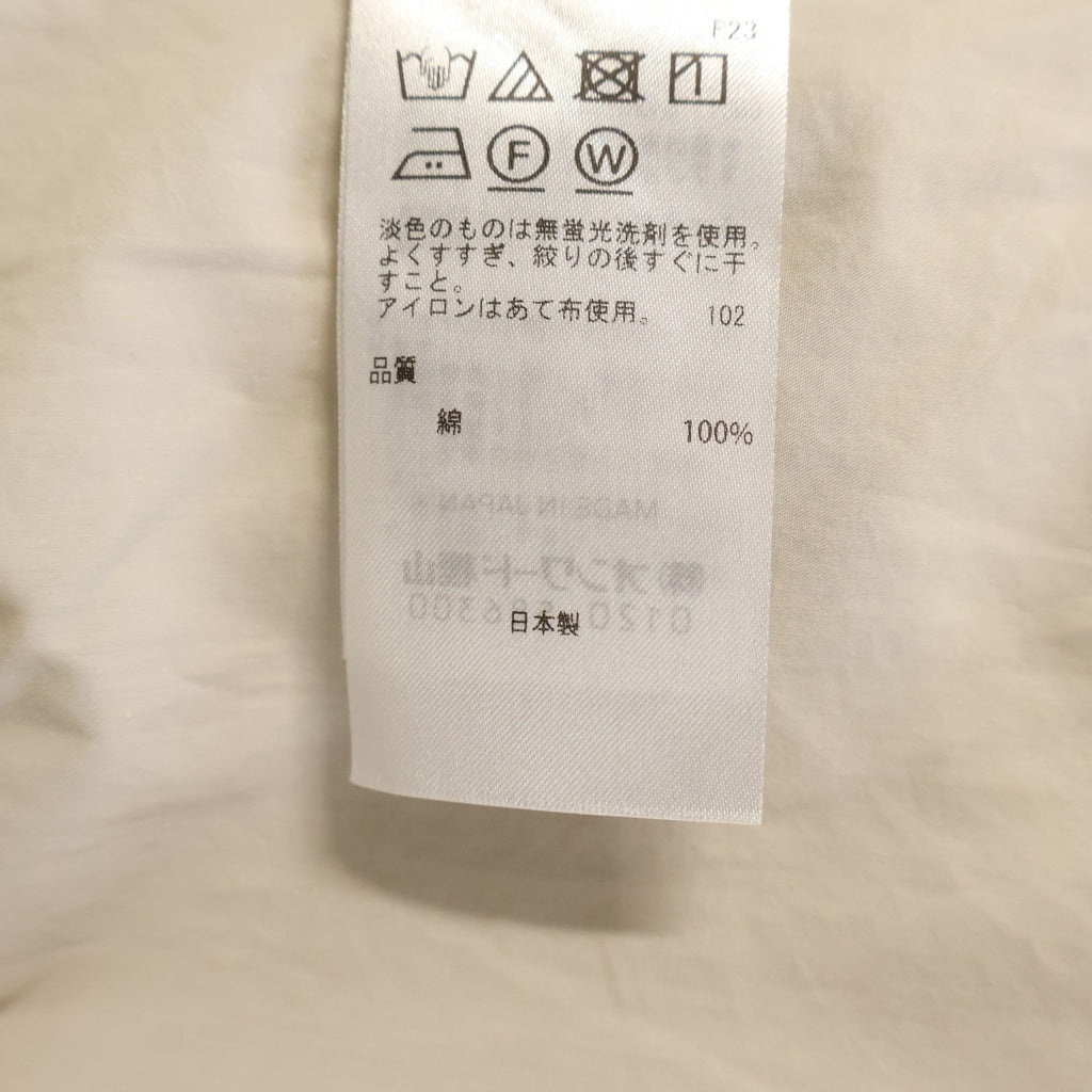 ATON(エイトン) SHRINK COTTON LAWN OVERSIZED SHIRT シュリンク コットン ローン オーバーサイズ 長袖シャツ ベージュ BL-AGLM0401