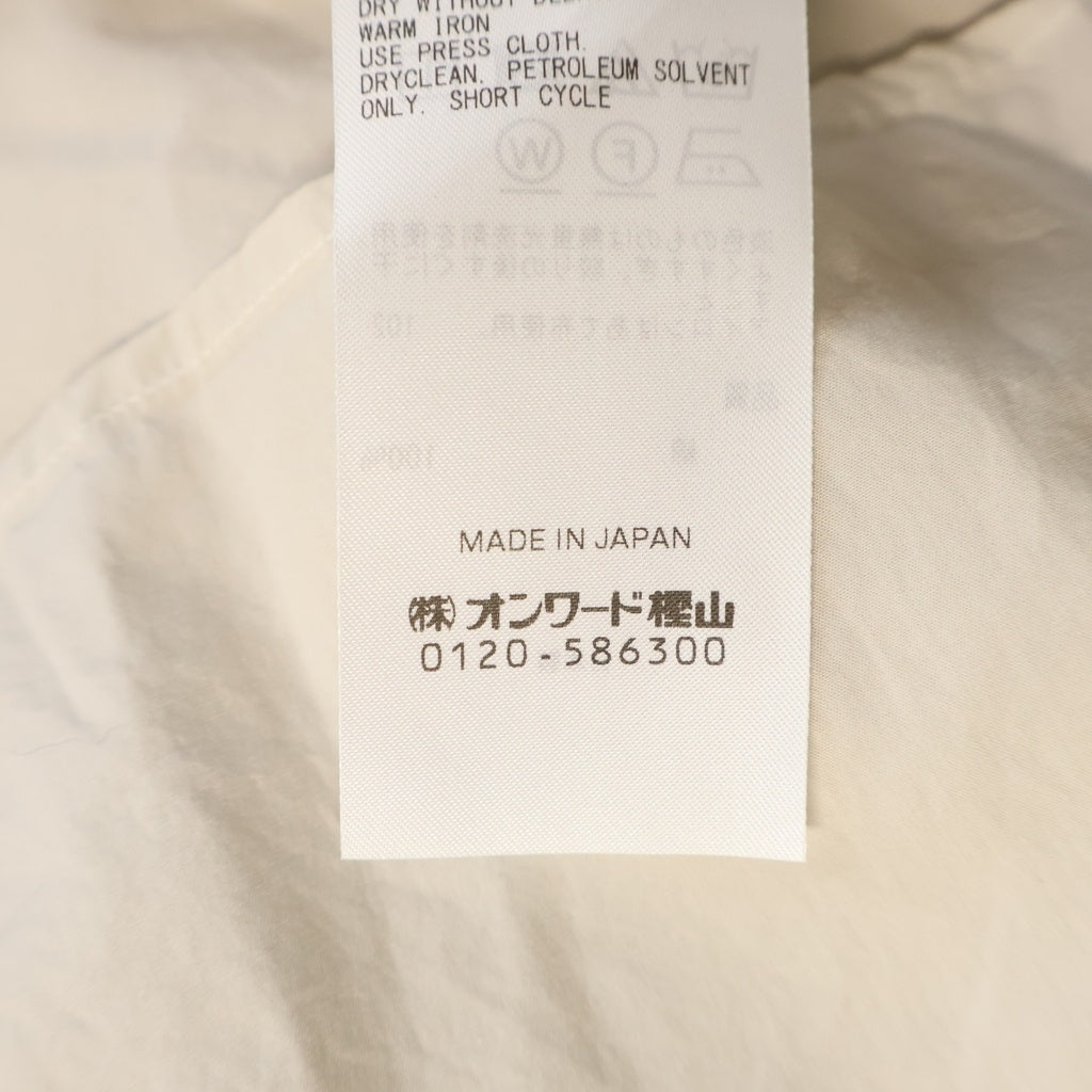 ATON(エイトン) SHRINK COTTON LAWN OVERSIZED SHIRT シュリンク コットン ローン オーバーサイズ 長袖シャツ ベージュ BL-AGLM0401