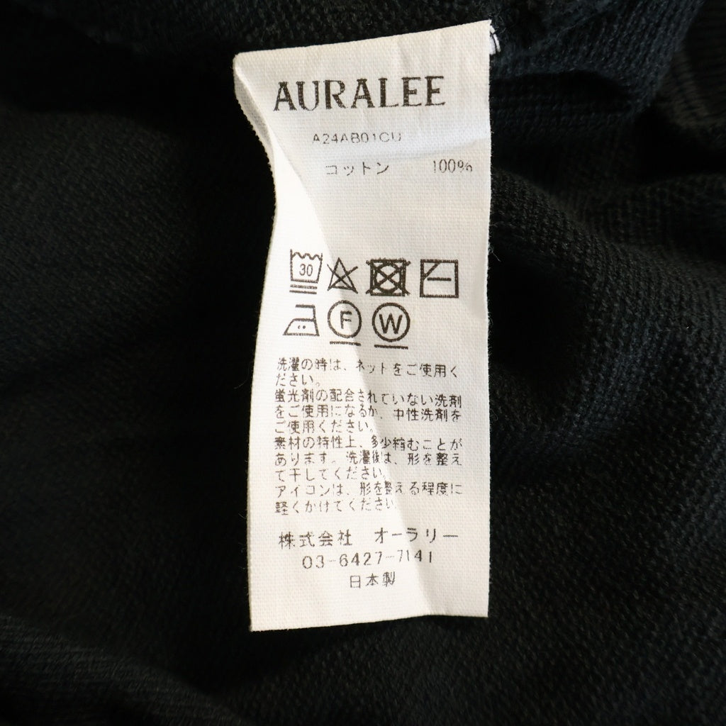 AURALEE(オーラリー) 24AW SUPER HIGH GAUGE SWEAT ZIP BLOUSON スーパーハイケージ スウェット ジップアップ ブルゾン ブラック A24AB01CU