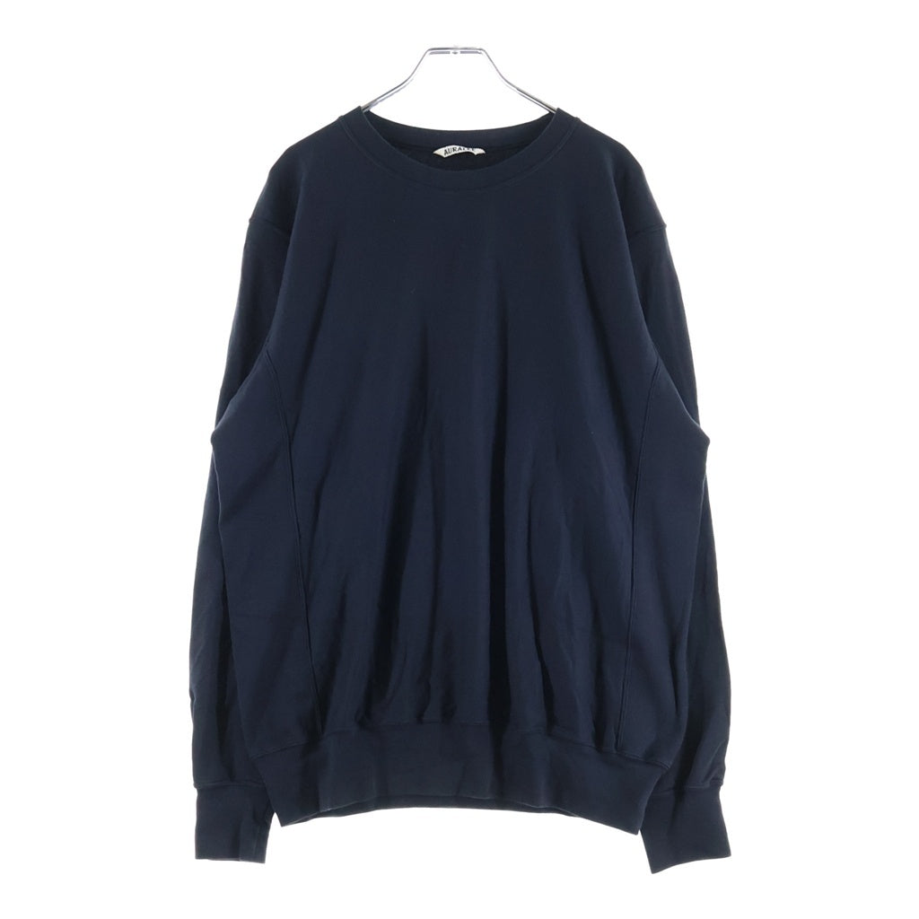 AURALEE(オーラリー) 25SS ELASTIC HIGH GAUGE SWEAT P/Oエラスティック ハイゲージ クルーネック プルオーバースウェットトレーナー ブラック A25SP02NU
