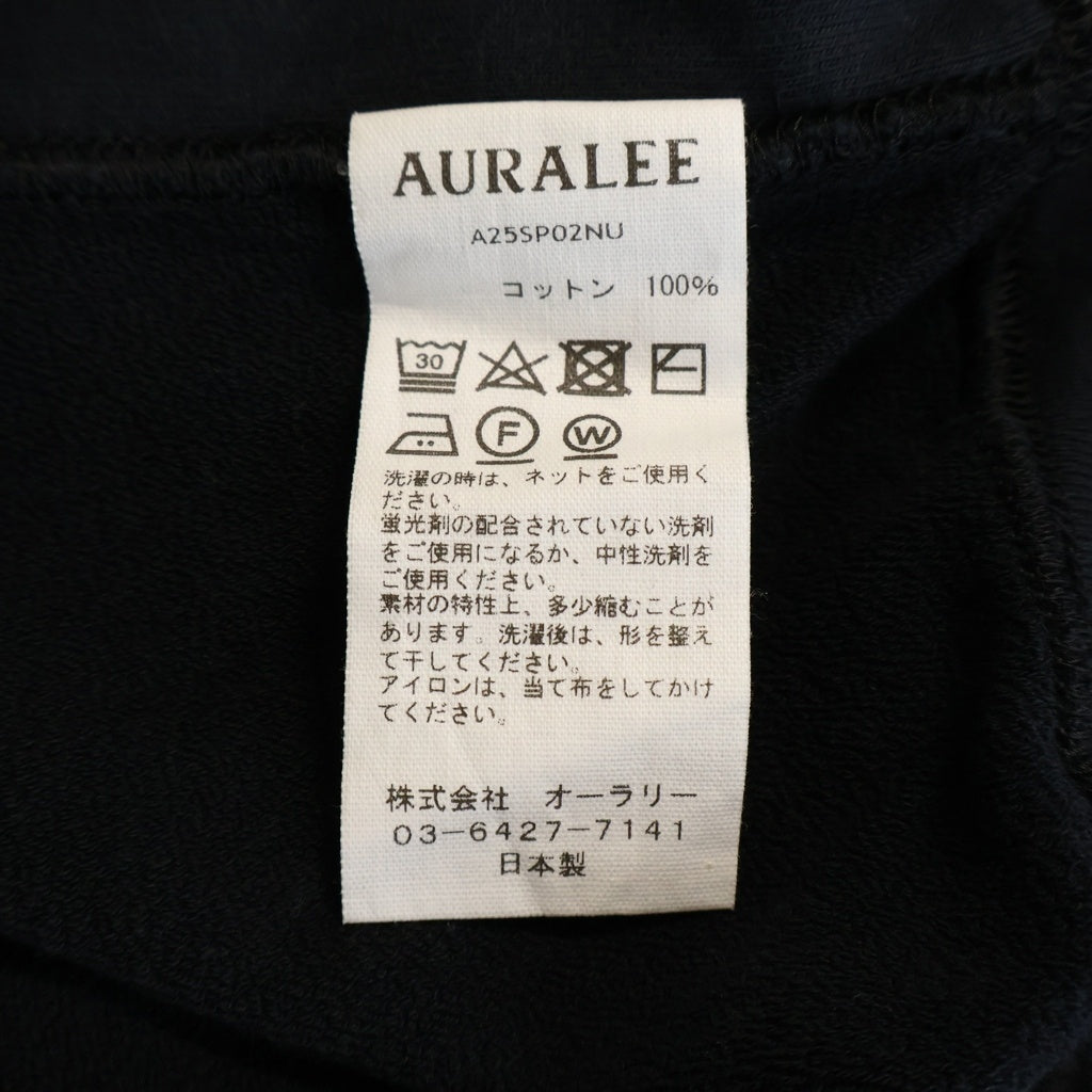 AURALEE(オーラリー) 25SS ELASTIC HIGH GAUGE SWEAT P/Oエラスティック ハイゲージ クルーネック プルオーバースウェットトレーナー ブラック A25SP02NU