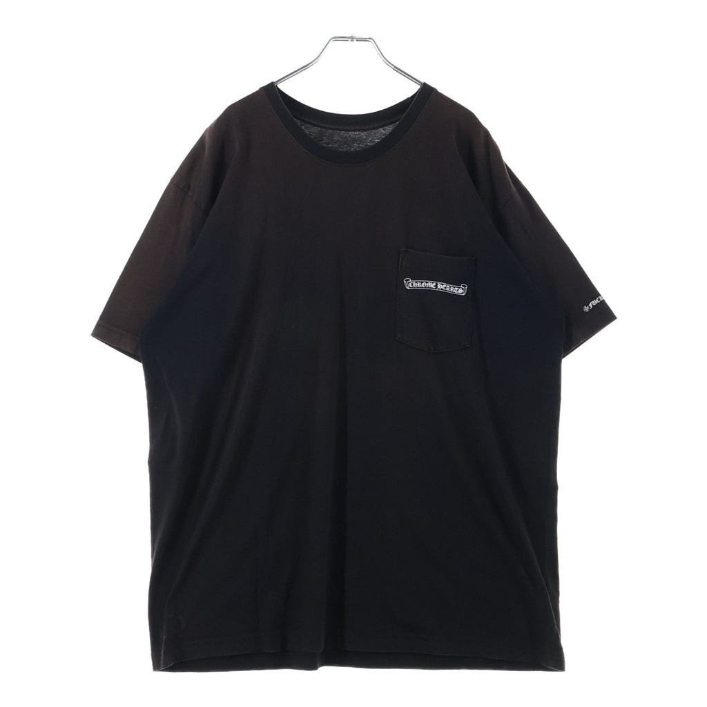 CHROME HEARTS(クロムハーツ) BACK SCROLL LABEL S/S TEE バックスクロールラベル ロゴプリント ポケット クルーネック 半袖Tシャツ カットソー ブラック