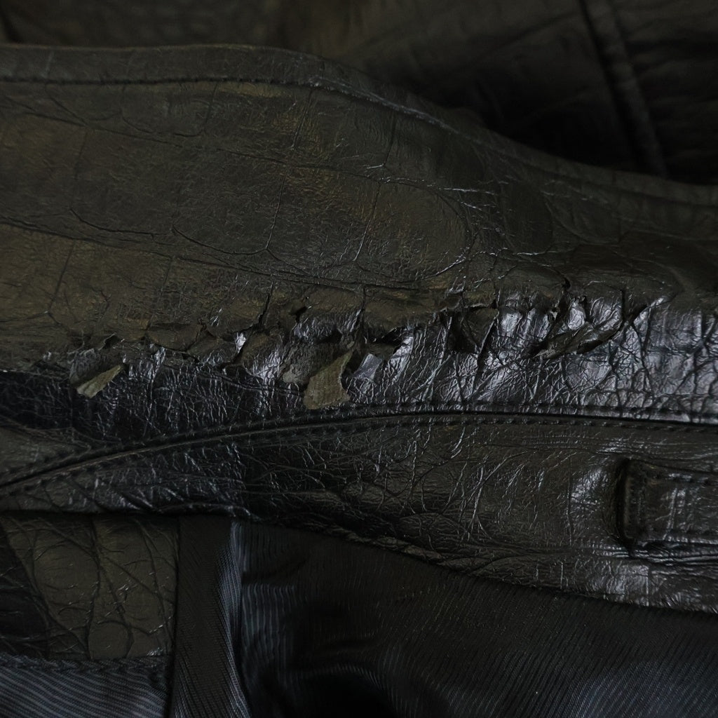 SUPREME(シュプリーム) 22SS Faux Croc Car Coat フェイククロコ 型押し カーコート ジャケット ブラック
