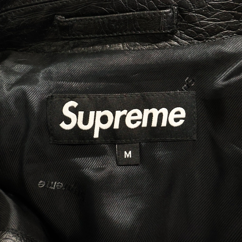 SUPREME(シュプリーム) 22SS Faux Croc Car Coat フェイククロコ 型押し カーコート ジャケット ブラック