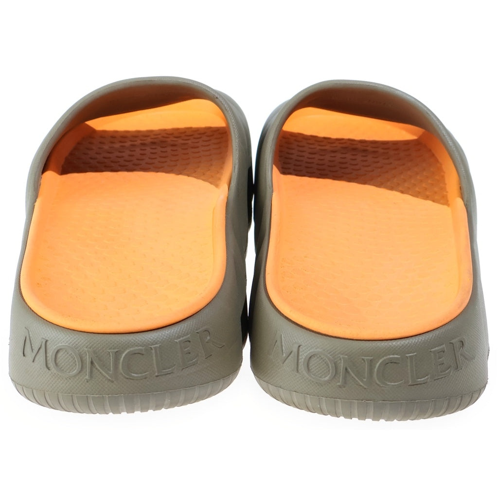 MONCLER(モンクレール) LILO SLIDES リロ ラバーロゴ フラットサンダル オリーブ/オレンジ