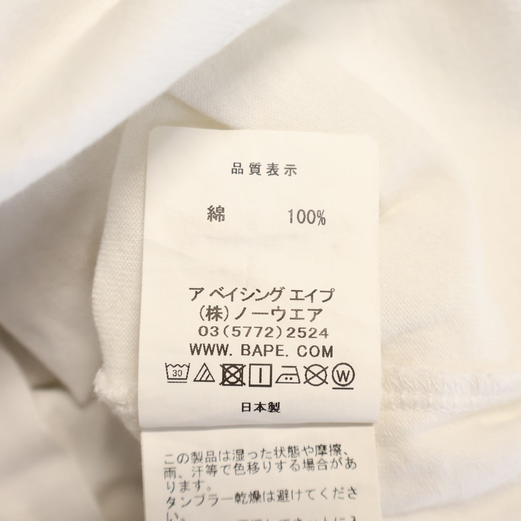 A BATHING APE(アベイシングエイプ) ×COACH COLLEGE TEE コーチ カレッジロゴプリント クルーネック半袖Tシャツ カットソー ホワイト 001CSH731902C