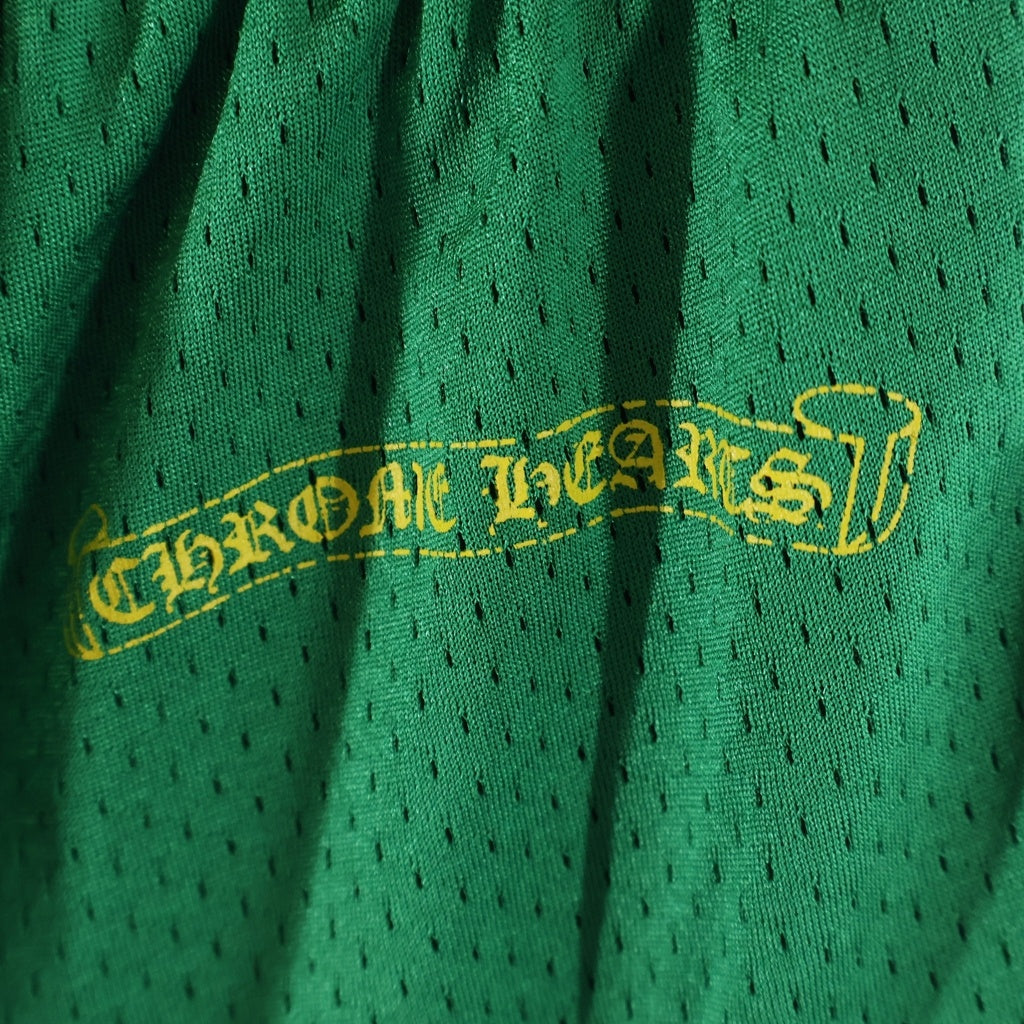 CHROME HEARTS(クロムハーツ) MESH VARSITY SHORTS CHプリント メッシュハーフパンツ ショーツ グリーン