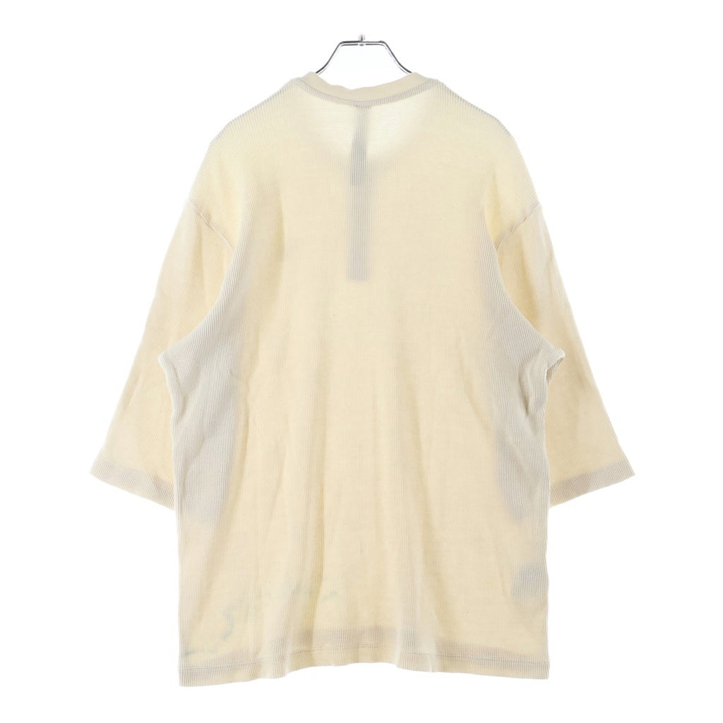 CHROME HEARTS(クロムハーツ) Y NOT WAFFLE KNIT CH EMBROIDERED HENRY NECK S/S TEE CH刺繍 ワッフルニット ヘンリーネック 半袖Tシャツ カットソー ベージュ