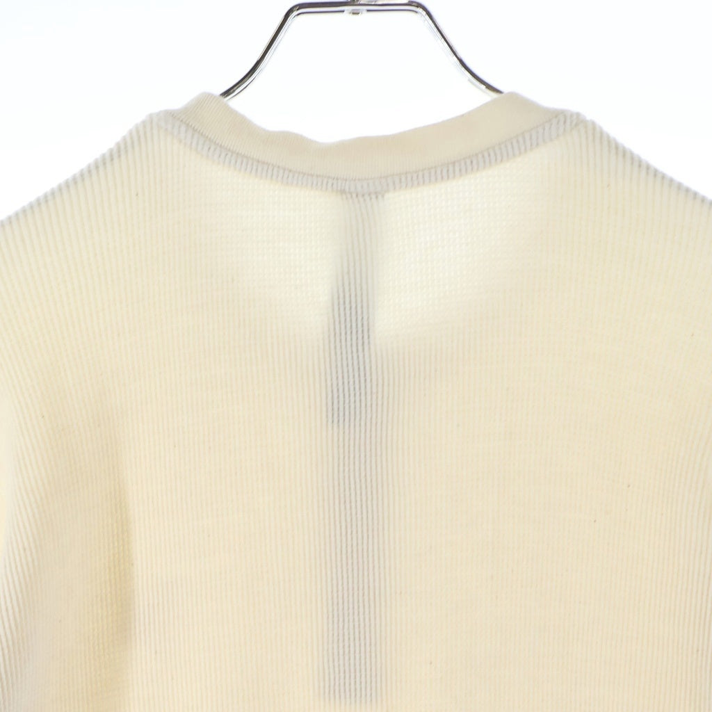 CHROME HEARTS(クロムハーツ) Y NOT WAFFLE KNIT CH EMBROIDERED HENRY NECK S/S TEE CH刺繍 ワッフルニット ヘンリーネック 半袖Tシャツ カットソー ベージュ