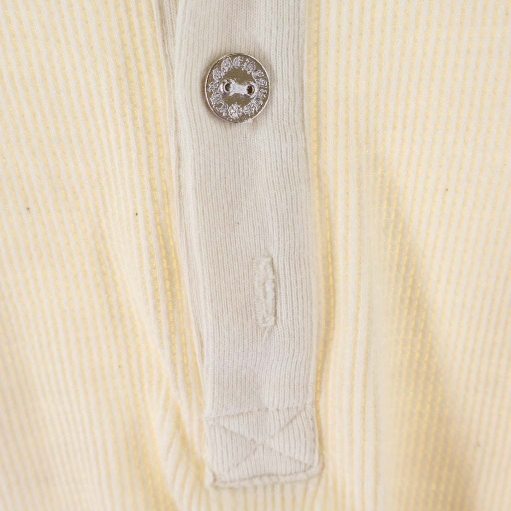 CHROME HEARTS(クロムハーツ) Y NOT WAFFLE KNIT CH EMBROIDERED HENRY NECK S/S TEE CH刺繍 ワッフルニット ヘンリーネック 半袖Tシャツ カットソー ベージュ