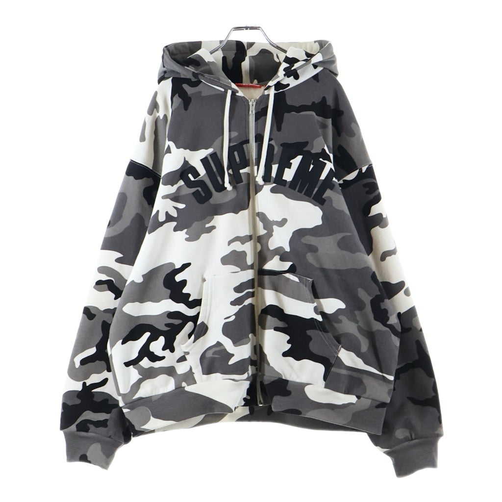 SUPREME(シュプリーム) 24AW Arc Thermal Lined Zip Up Hooded Sweatshirt Snow Camo アーチロゴ スノーカモ ジップアップパーカー スウェットフーディ ホワイト/グレー