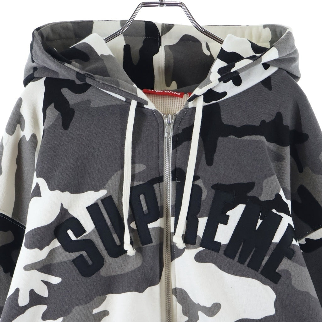 SUPREME(シュプリーム) 24AW Arc Thermal Lined Zip Up Hooded Sweatshirt Snow Camo アーチロゴ スノーカモ ジップアップパーカー スウェットフーディ ホワイト/グレー