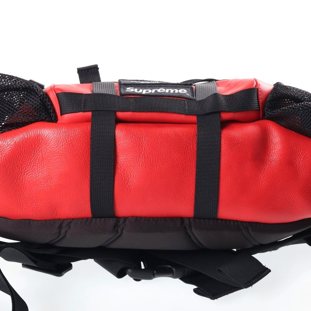 SUPREME(シュプリーム) 18AW ×THE NORTH FACE Leather Mountain Waist Bag ザノースフェイス レザーマウンテン ウエストバッグ レッド NF0A3VJA