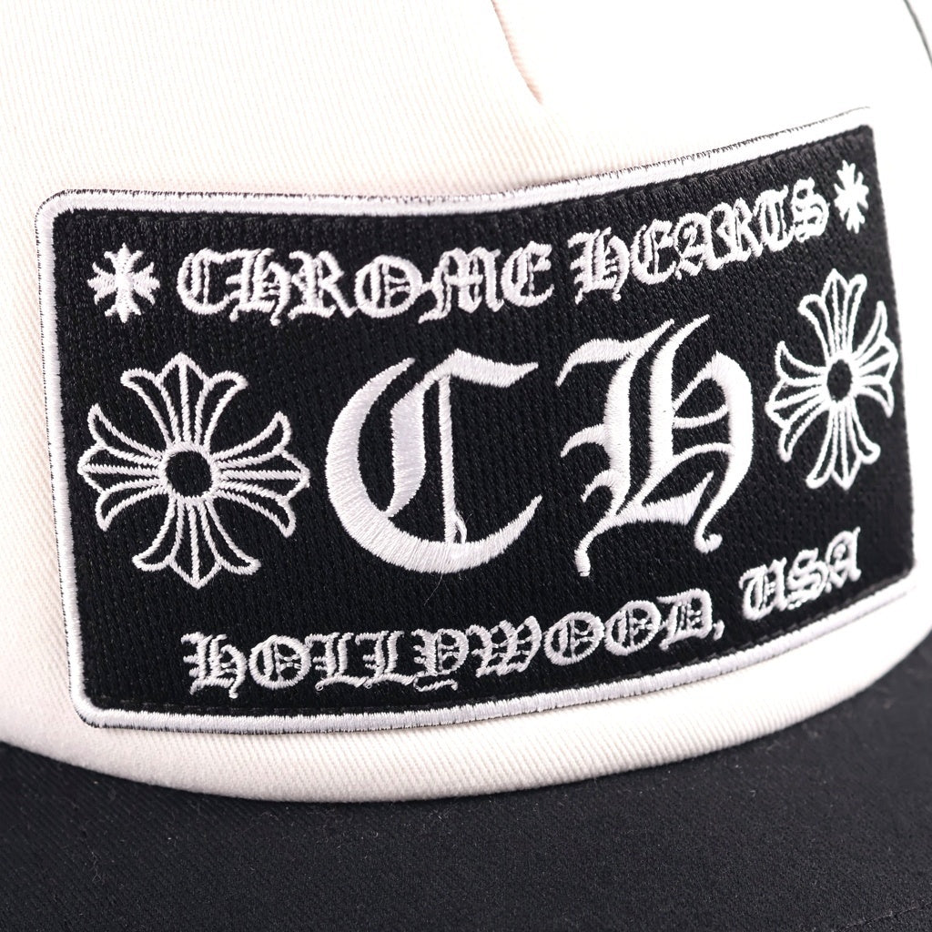 CHROME HEARTS(クロムハーツ) TRUCKER CAP トラッカーキャップ CHパッチクロスボール付メッシュキャップ 帽子 ブラック/ホワイト 2238-304-3326