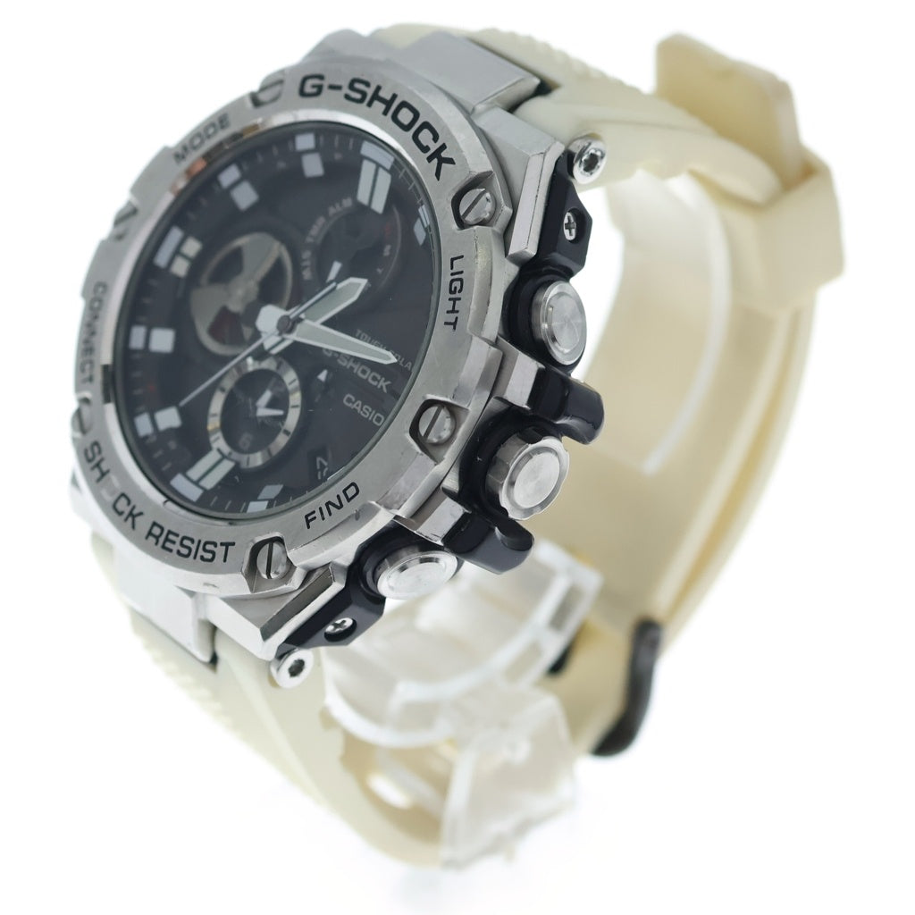 CASIO G-SHOCK(カシオ ジーショック) G-STEEL GST-B100 Gスチール ロゴ刻印 ソーラークウォーツ ウォッチ 腕時計 シルバー