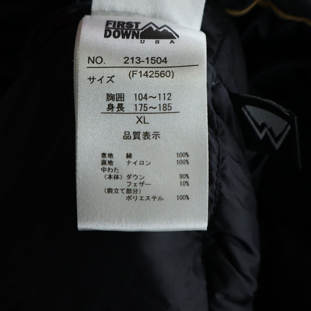 FIRST DOWN(ファーストダウン) ×FREAK'S STORE ORANGE FIRE PROOF フリークスストア オレンジファイヤープルーフ パネルショート フーデッドダウンジャケット ブラウン 213-1504