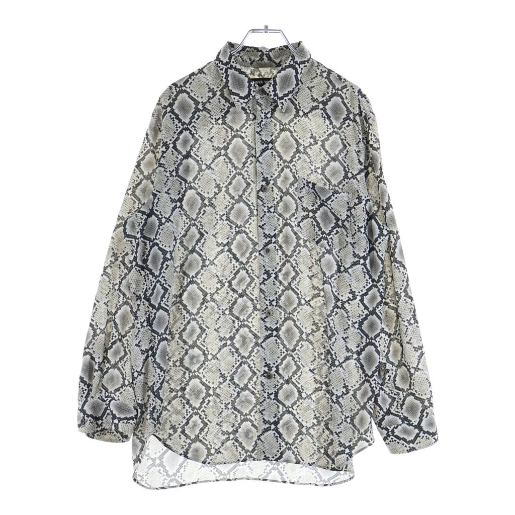JUNYA WATANABE COMME des GARCONS(ジュンヤワタナベ コムデギャルソン) 25AW AD2025 スネークプリント パイソン オーバーサイズシルエット長袖シャツ グレー JP-B008