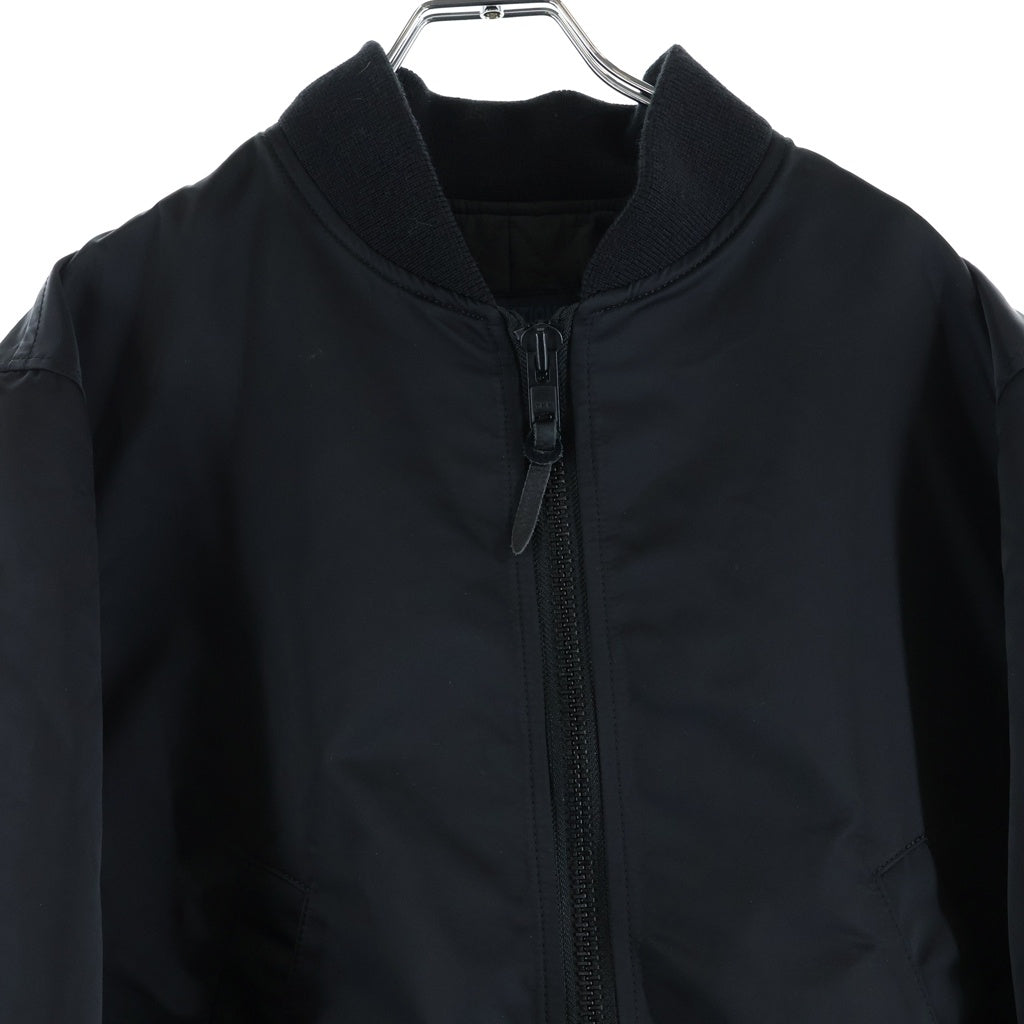 Yohji Yamamoto(ヨウジヤマモト) NY TWILL R-BACKSIDE FLARE BOMBER JACKET ナイロンツイル フレアボンバージャケット MA-1 ブラック FB-J91-501