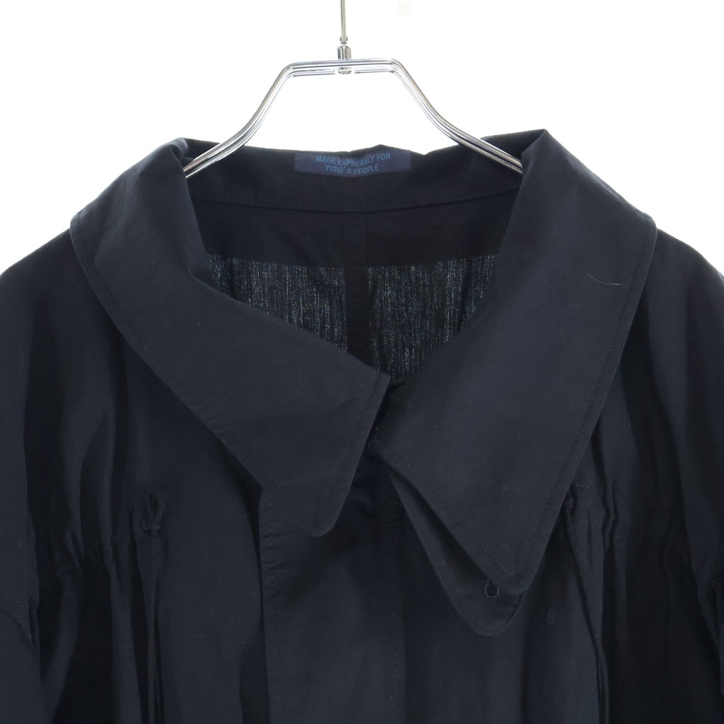 YOHJI YAMAMOTO REGULATION(ヨウジヤマモト レギュレーション) 25SS WATER REPELLENT WEATHER R-MODS COAT ウォーターリペレントウェザー モッズコート ジャケット ブラック FT-C92-300