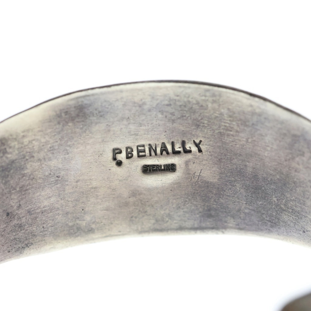 VINTAGE(ヴィンテージ) P.BENALLY パメラべナリー ナバホ族 スタンプワーク 5ターコイズ バングル ブレスレット シルバー