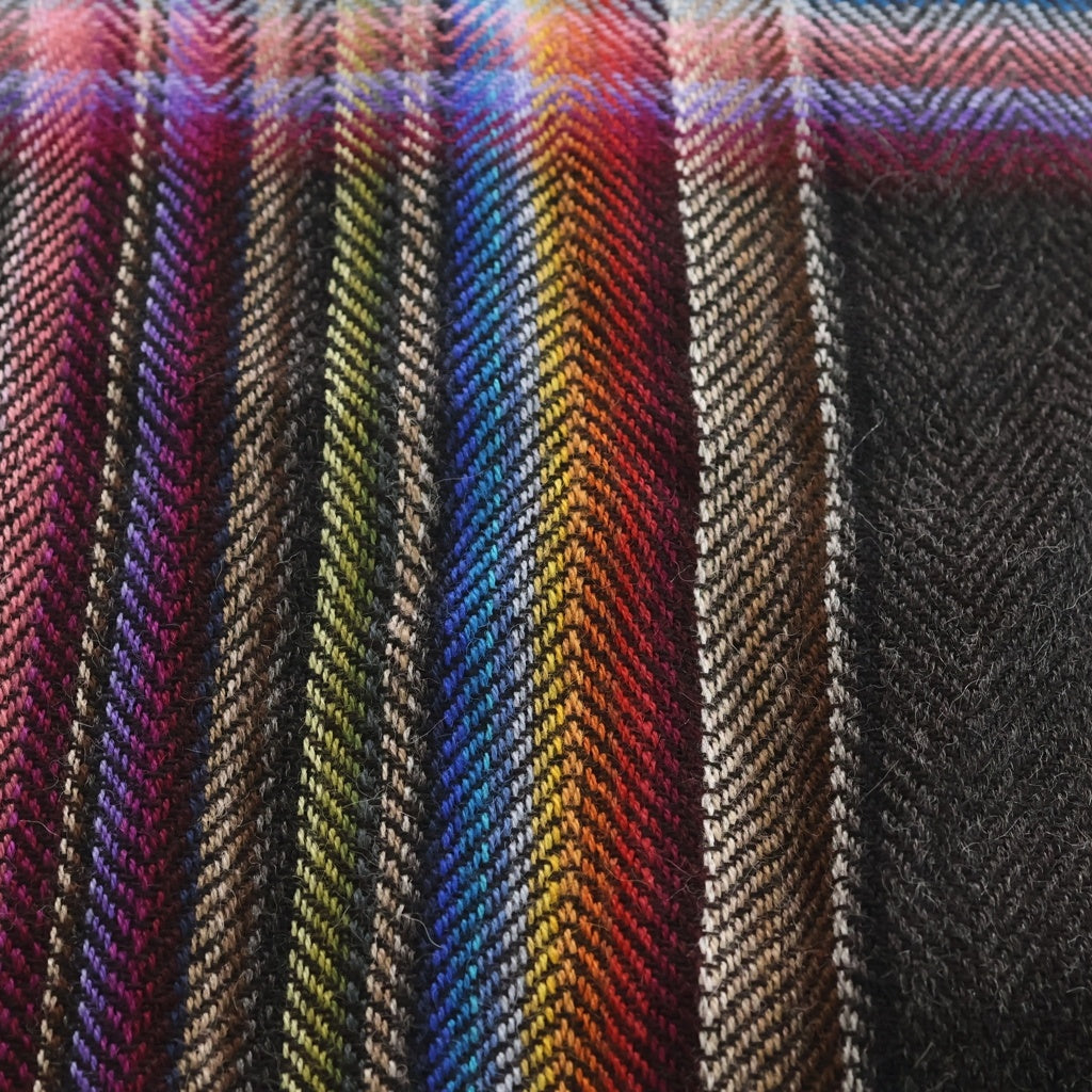 NO BRAND(ノーブランド) THE INOVE BROTHERS MULTI COLOURED SCARF イノウエブラザーズ アルパカ チェック 大判 スカーフ マフラー マルチカラー レディース