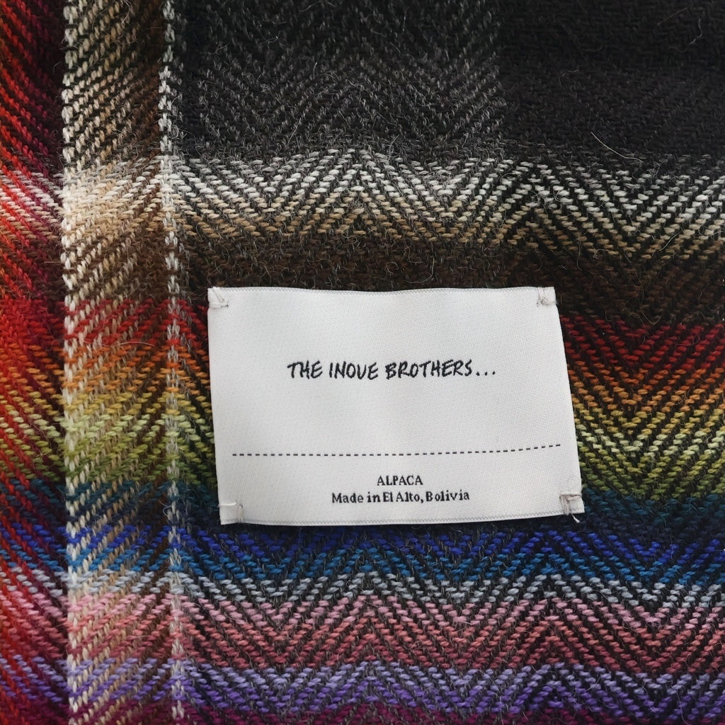 NO BRAND(ノーブランド) THE INOVE BROTHERS MULTI COLOURED SCARF イノウエブラザーズ アルパカ チェック 大判 スカーフ マフラー マルチカラー レディース
