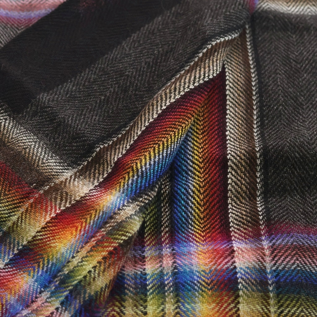 NO BRAND(ノーブランド) THE INOVE BROTHERS MULTI COLOURED SCARF イノウエブラザーズ アルパカ チェック 大判 スカーフ マフラー マルチカラー レディース