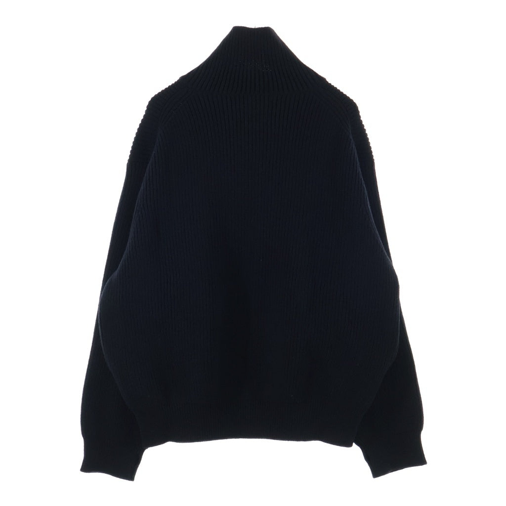 YOKE(ヨーク) 24AW 3/4 FRONT ZIP HIGHNECK RIB SWEATER フロントジップ ハイネック リブ ニットセーター ブラック YK24FW0829S